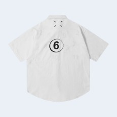 메종 마르지엘라 홀 워싱 포켓 셔츠 화이트